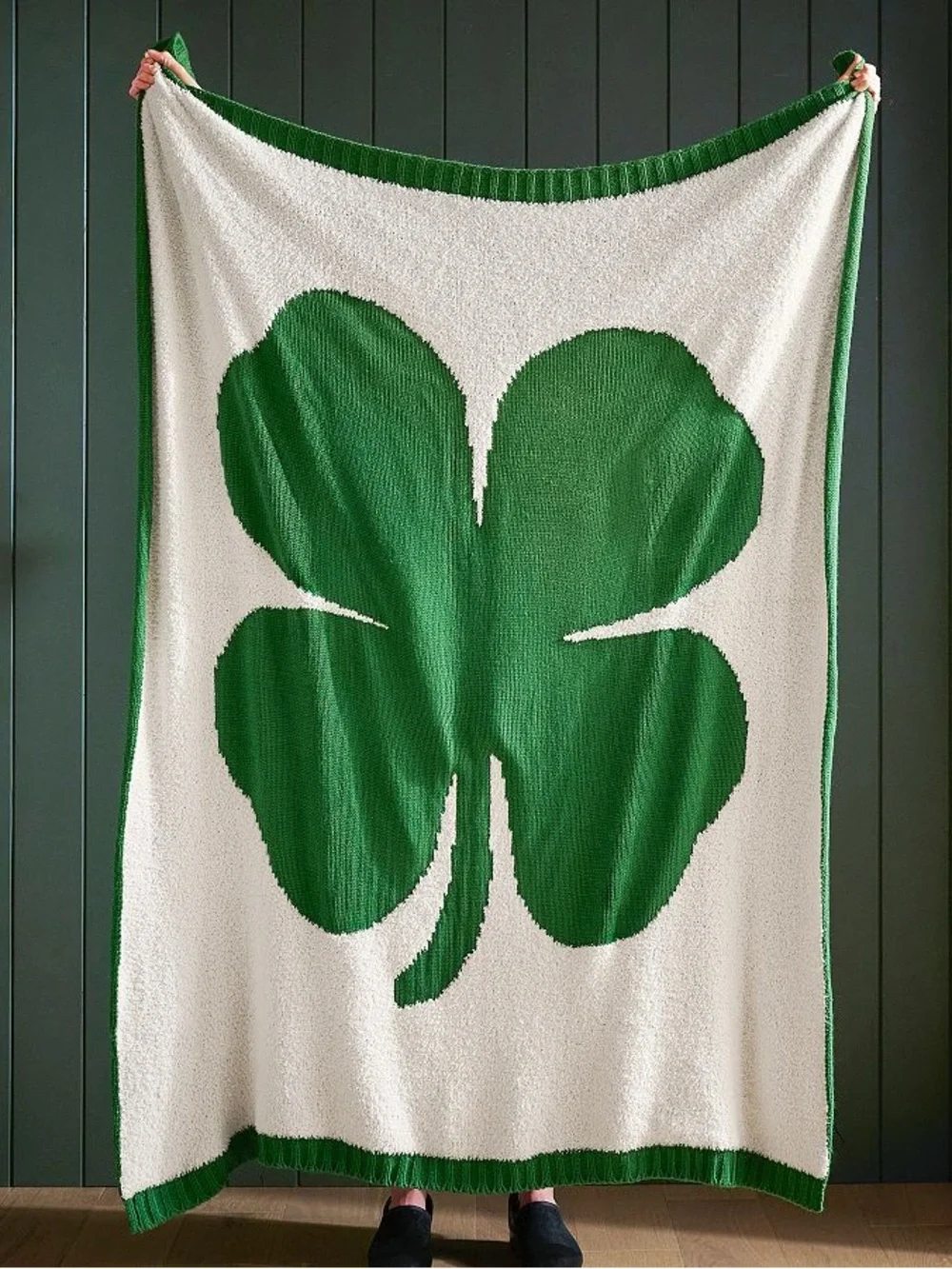 Pottery Barn Luck Of The Irish Jacquard Knit Throw